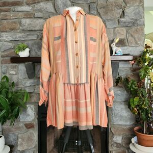 Free People Sunset Shirt Dress in Sand/Sable Size Small - NWOT